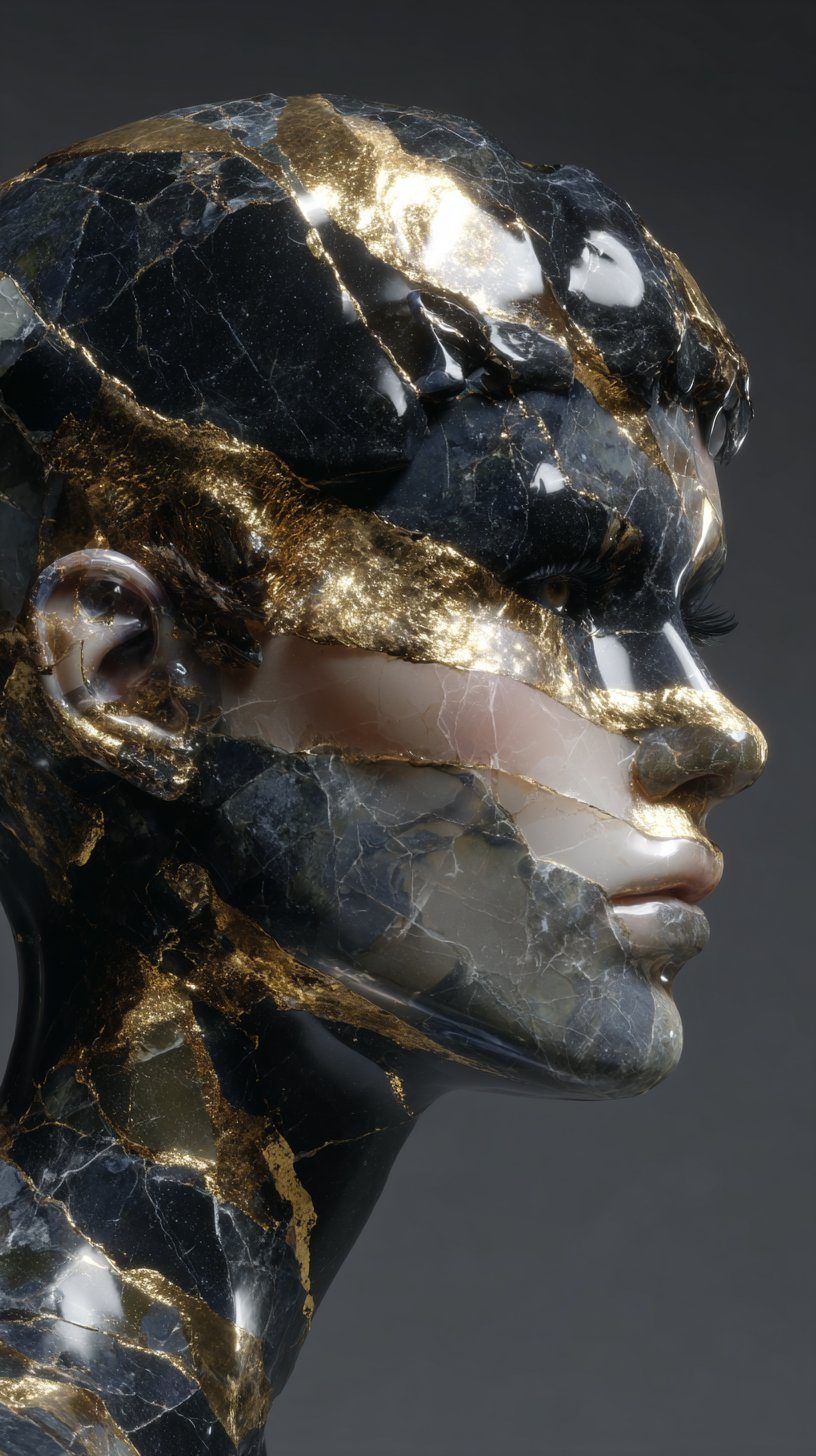 A marble and gold sculptural form — Societa Fortezza Grit & Grace